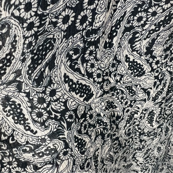 Sezane Black Cream Titiane Floral Paisley Ruffle Tiered Maxi Dress - Picture 7 of 8